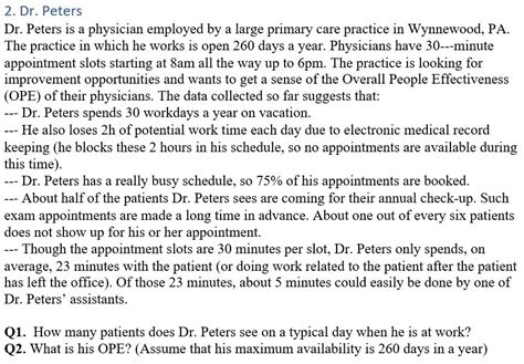 Solved 2. Dr. Peters Dr. Peters is a physician employed by a | Chegg.com