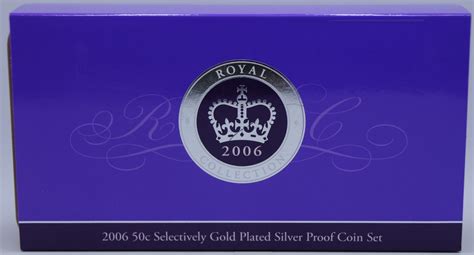 2006 Royal Collection Selectively Gold Plated 50 Cent Coin Set -Royal Visit and Queen's Birthday ...