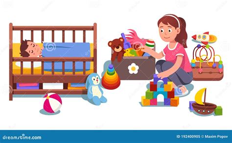 Child Tidying Up His Toys Himself, Isolated Vector Cartoon Illustration ...