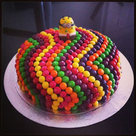 Skittles rainbow cake