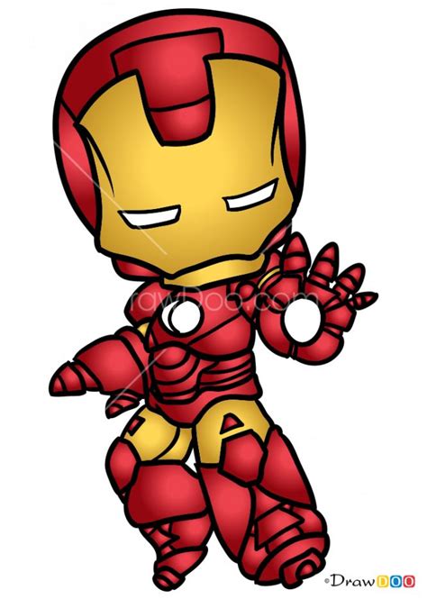 How to Draw Iron Man, Chibi Superheroes | Iron man painting, Iron man ...