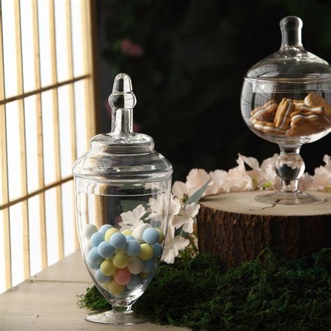 Set of 3 Apothecary Glass Candy Jars With Lids - 9"/10"/11" | Glass ...