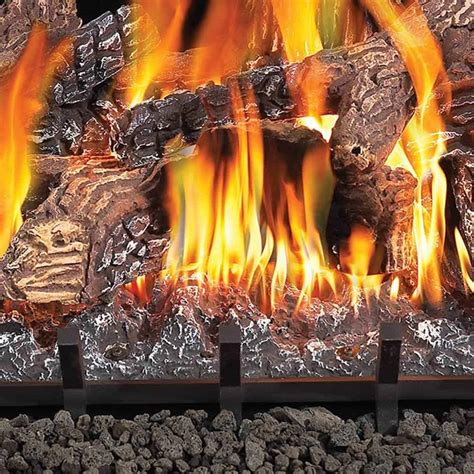 Fiberglow 24 Inch Vented Log Burner Set Insert for Natural Gas ...