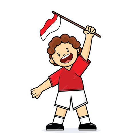 Premium Vector | Kids hold indonesian flag indonesia independence day ...