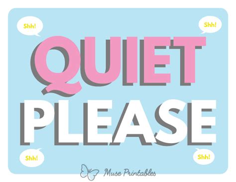 Printable Quiet Please Sign