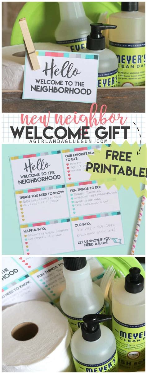 New neighbor welcome gift with printable - A girl and a glue gun