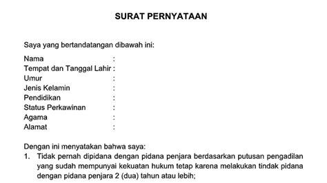 Contoh Surat Pernyataan PPPK Tenaga Kesehatan Pemko Batam Tahun 2022 - Sijori Kepri