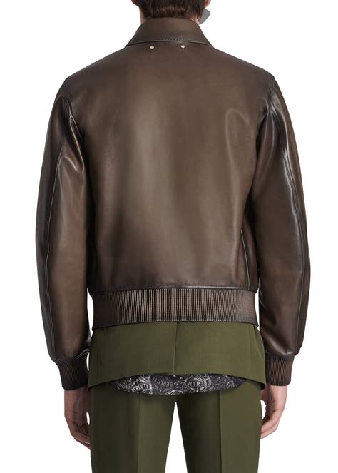 Berluti Men's Calfskin Leather Bomber Jacket - Bergdorf Goodman