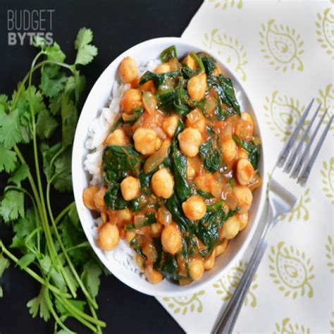 Curried Chickpeas with Spinach