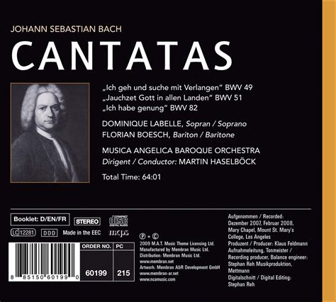 New & Upcoming Recordings of Bach Cantatas & Other Vocal Works - September 2013