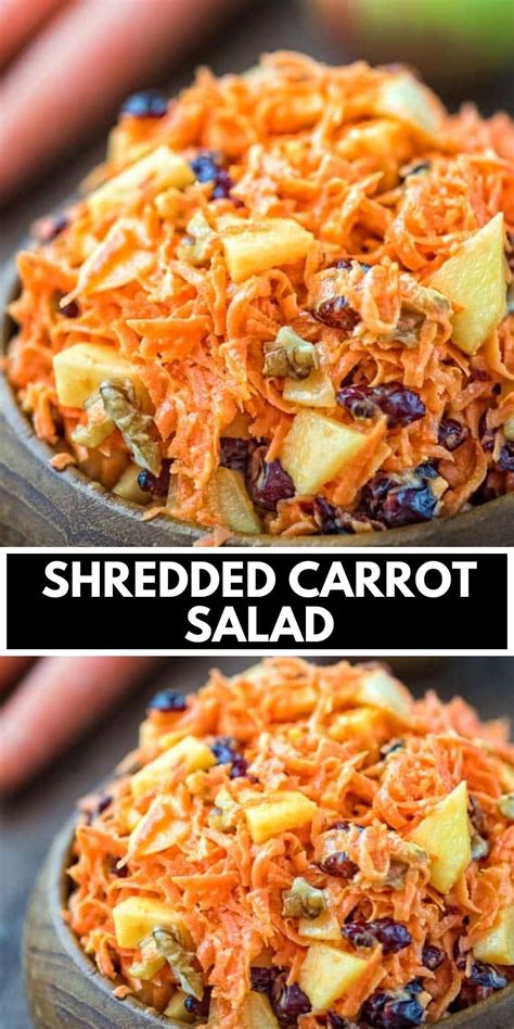 Shredded Carrot Salad with Cranberries | Carrot salad, Carrot recipes, Fresh salad recipes