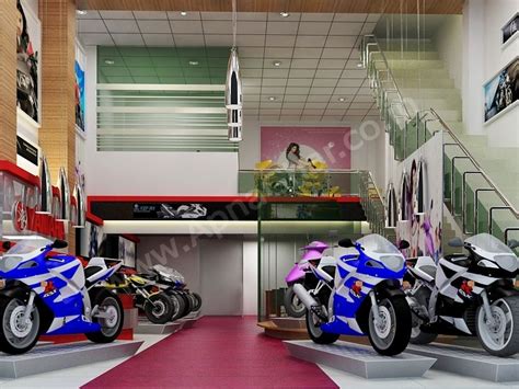 Bike showroom Interior Design Click this link to view more details - http://interiors.apnaghar ...