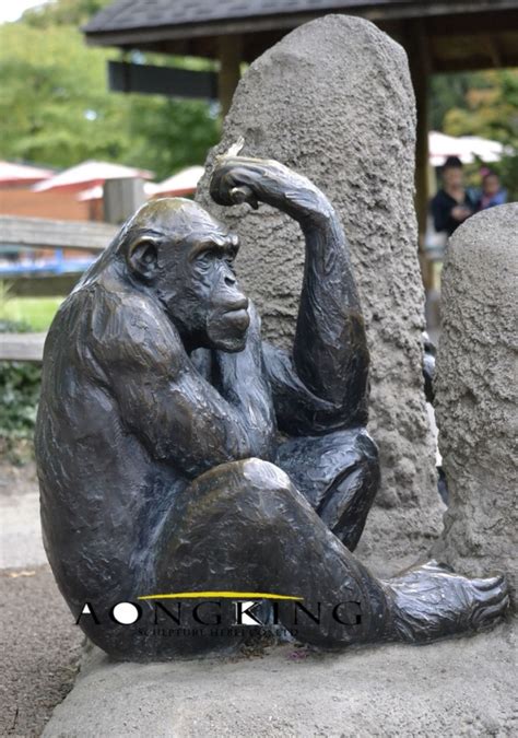 Monkey sculpture in bronze - bronze statue|garden art sculpture