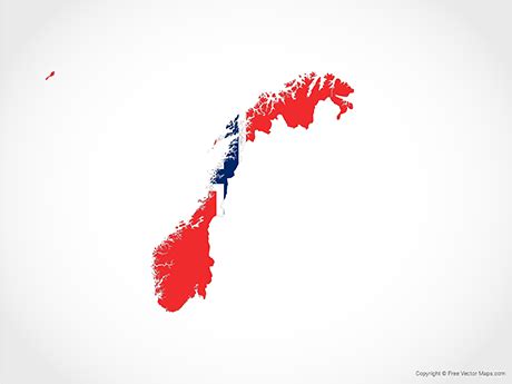 Printable Vector Map of Norway - Flag | Free Vector Maps