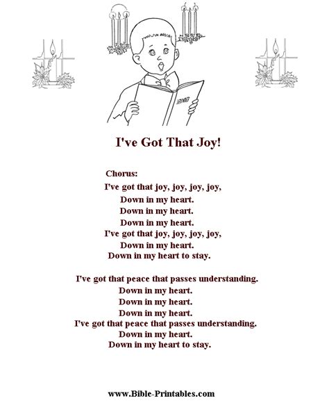 Children's Song Lyrics - I've Got That Joy! | Children songs lyrics ...