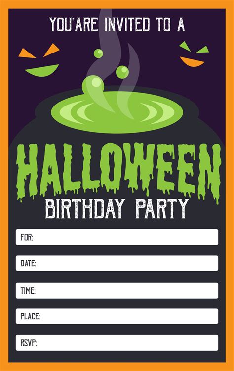 Halloween Birthday Invitations - 15 Free PDF Printables | Printablee