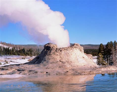 Steam Rising From Castle Geyser Photograph by Simon Fraser/science ...