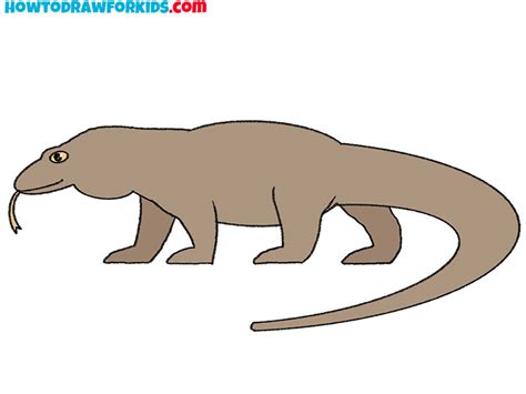 How to Draw a Komodo Dragon - Easy Drawing Tutorial For Kids