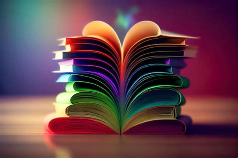 Premium Photo | Multicolored book in the form of a heart generative ai generative ai