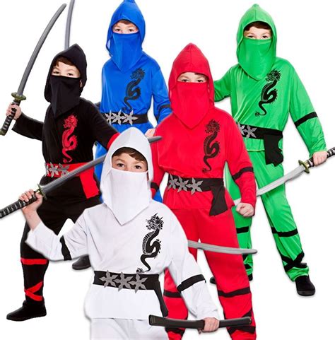 BOYS POWER NINJA JAPANESE SAMURAI WARRIOR CHILD KIDS FANCY DRESS COSTUME OUTFIT | eBay