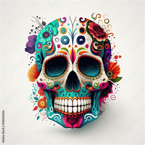 calavera, sugar skull, isolated, day of the dead, mexican skull, dia de los muertos, skull ...