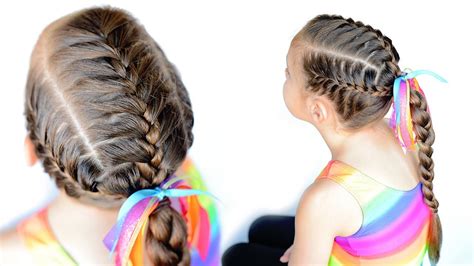 Sport Hairstyles - 3 french braids ponytail - YouTube