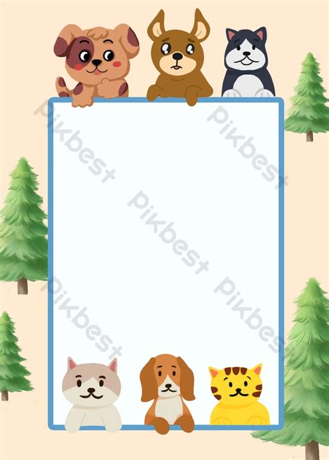 Cartoon Animal Cute Image Decorative Frame | PSD Free Download - Pikbest