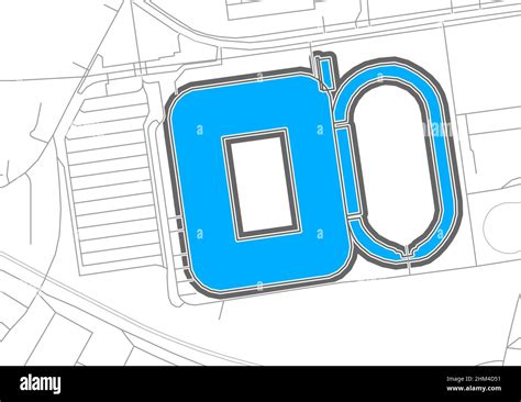 Dortmund, Football Stadium, outline vector map. The bundesliga statium map was drawn with white ...