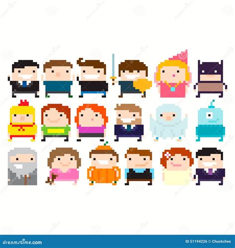 Pixel Characters stock vector. Illustration of halloween - 51194226