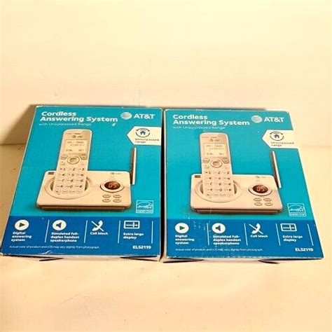 AT&T(EL52119) Cordless Phone & Answering System (Pair) | eBay