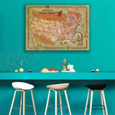American Indian Tribes Map Poster - Giftloversmart.com