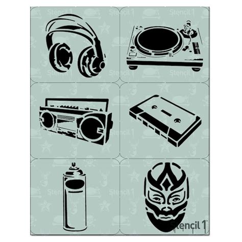 6 Pack Graffiti Mini Set 1 Stencil Reusable Craft & DIY - Etsy