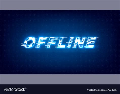 Glitch offline twitch banner glowing offline Vector Image