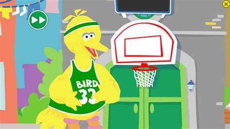 🕹️ Play Sesame Street Big Bird's Basketball Game: Free Online Number ...