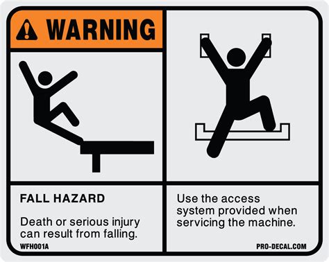 Warning Fall Hazard 4" x 5" – Pro Decal