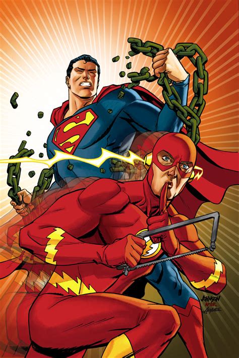 Superman and Flash variant cover by Devilpig on DeviantArt