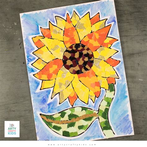 Paper Sunflower Collage Art - Arty Crafty Kids