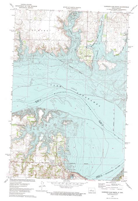 Garrison Dam North topographic map 1:24,000 scale, North Dakota