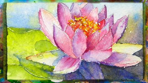 How to Paint the Waterlily with Lotus Flower, Miniature Watercolor Painting - YouTube