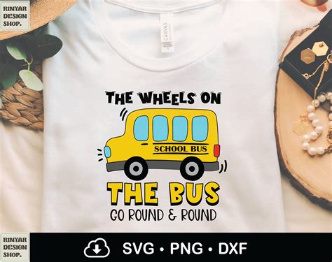 The Wheels on the Bus Go Round and Round Svg First Day of - Etsy