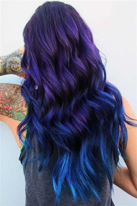 45 Trendy Styles For Blue Ombre Hair | LoveHairStyles.com in 2020 | Blue ombre hair, Purple ...