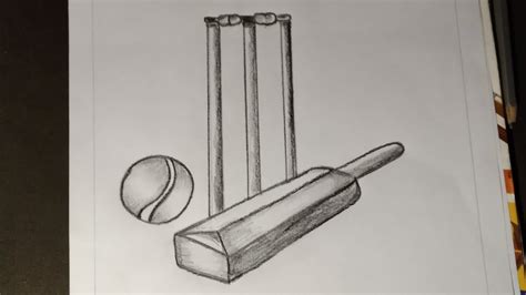 How To O Draw Cricket Bat Ball And Stumps || Easy Drawing Step By Step || 🏏 BRS DRAWING - YouTube