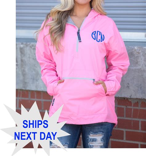 Monogrammed Charles River Rain Jacket Women's Chatham Anorak Solid Charles River Pack N Go Rain ...