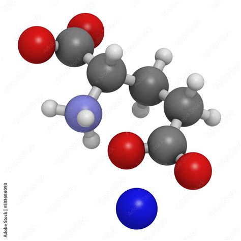 Sodium glutamate (umami flavor), molecular model Stock Illustration | Adobe Stock