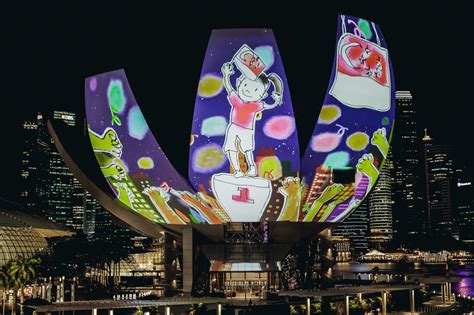 Marina Bay Singapore Countdown 2019: Light projections at ArtScience ...