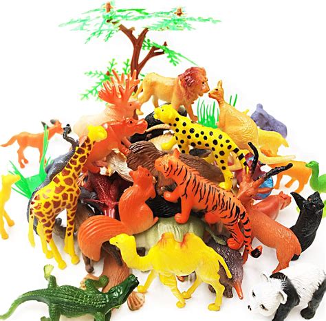 GuassLee Ensemble de Jouets avec 65 Figurines et Figurines animales - Mini-Jouets éducatifs en ...