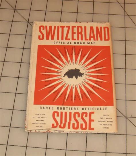 SWITZERLAND SUISSE OFFICIAL Vintage Road Map $12.00 - PicClick