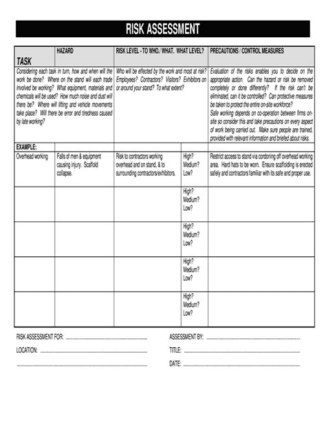 Risk Assessment Template Pdf 2020-2021 - Fill and Sign Printable Template Online | US Legal Forms