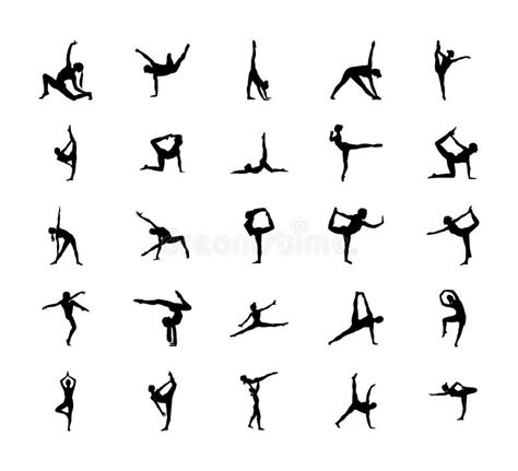 Easy Gymnastic Poses Silhouette Stock Illustration - Illustration of pose, tree: 136269777