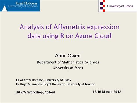 Analysis of Affymetrix expression data using R on